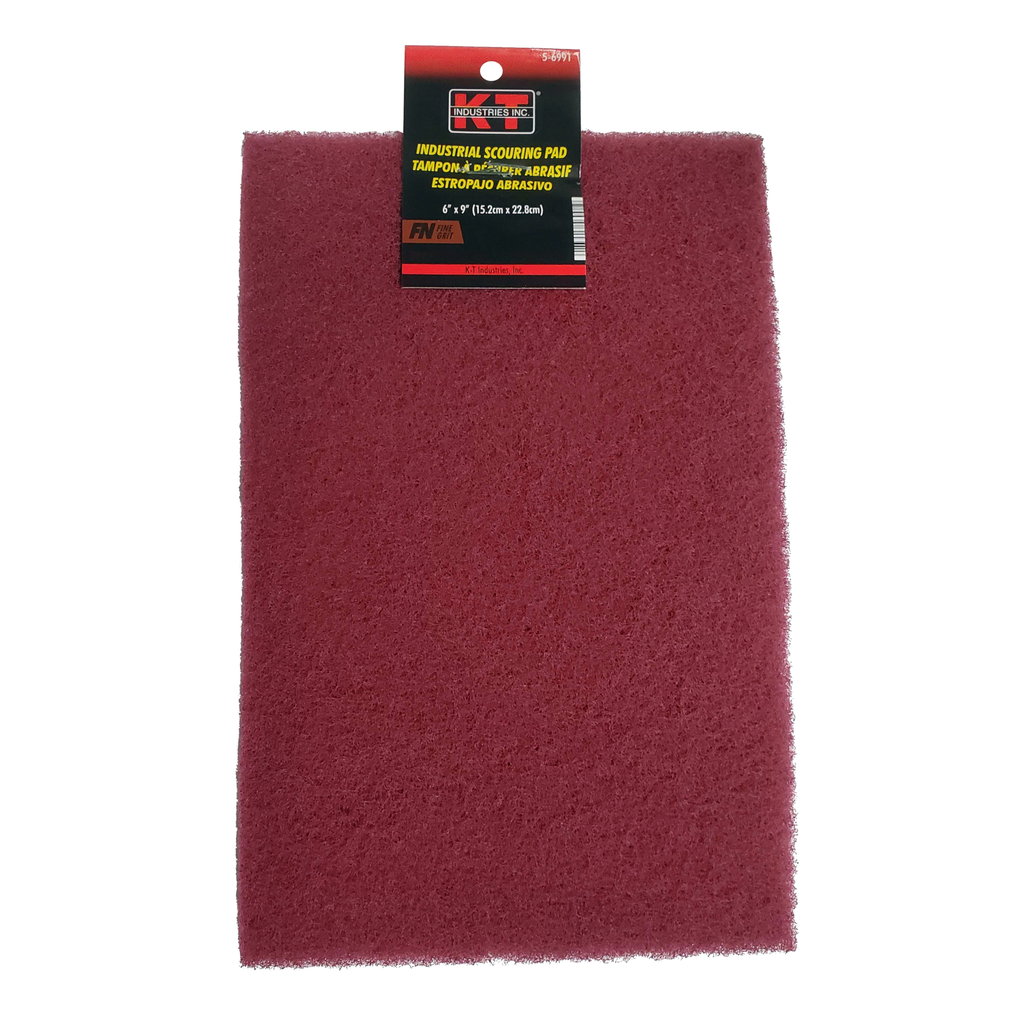 K-T Industries Abrasive Scouring Pad — 6in. x 9in., Brown, Model# 5-6991